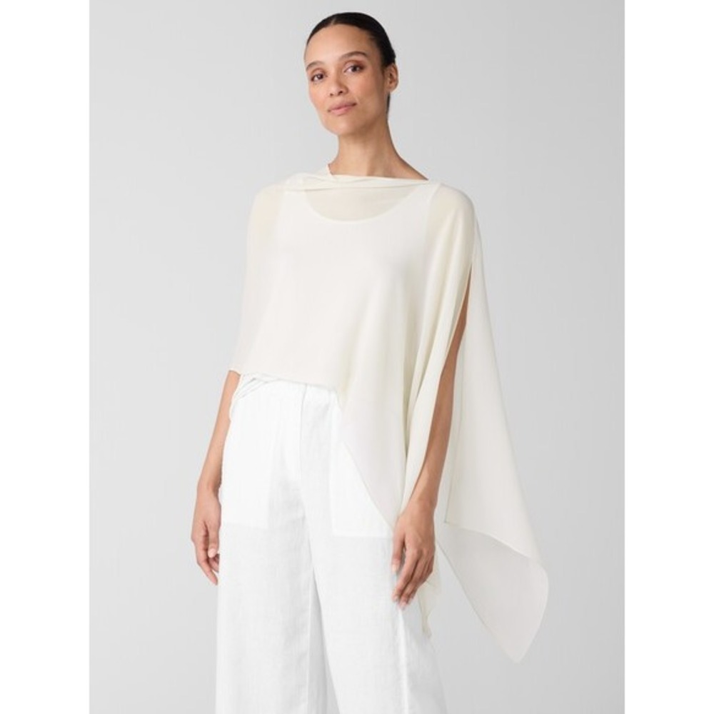 Eileen Fisher Sheer Silk Georgette Wrap